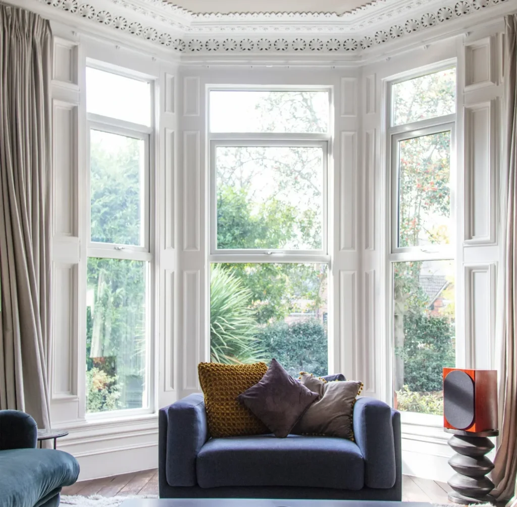 comfortable blue armchair with c
