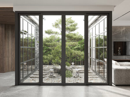 modern indoor zen garden with fl