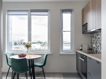 modern kitchen dining area with