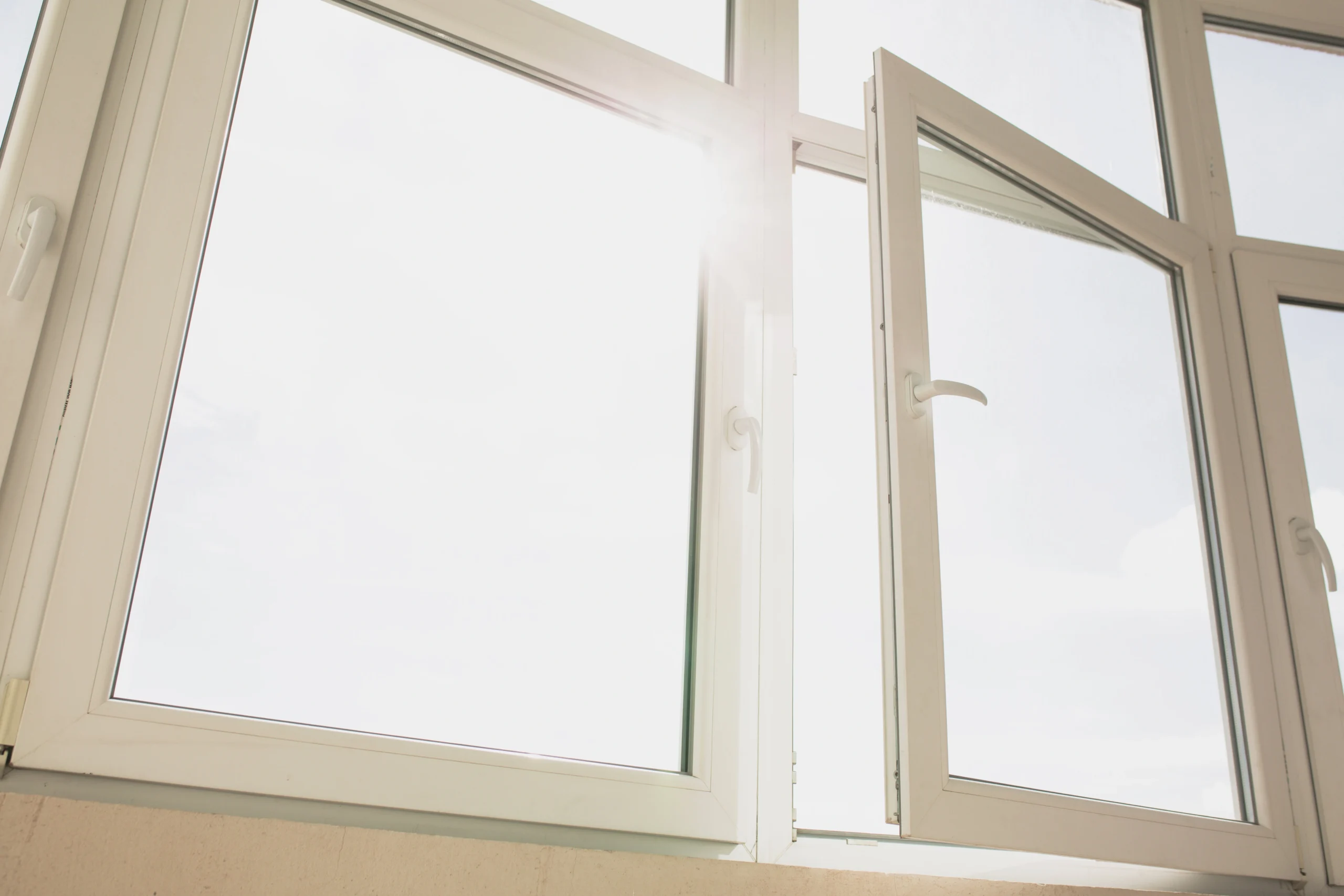 closeup shot plastic window witn