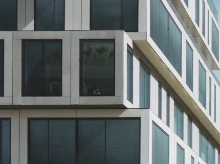 grey concrete building with big