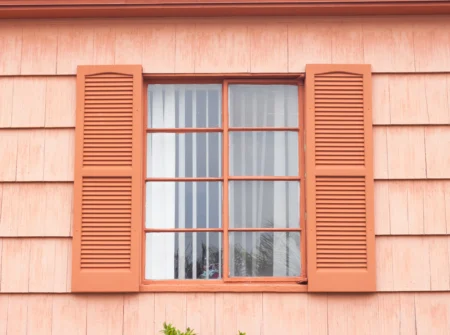 vintage window with orange tone