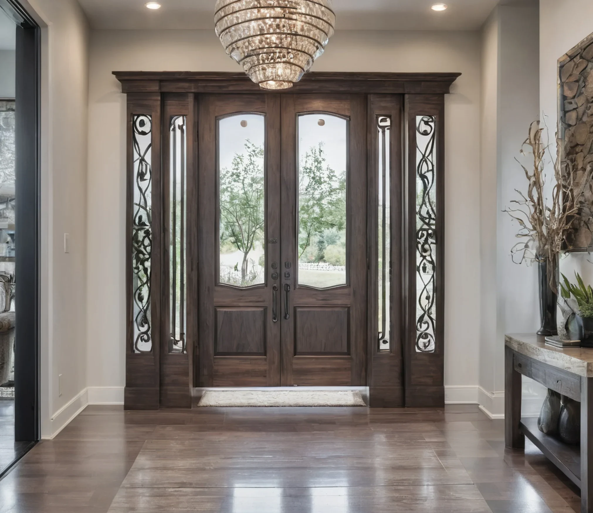 modernstyle entrance with luxuri